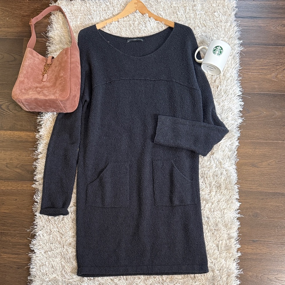 EUC Peruvian Connection Navy Pima Cotton Knit Sweater Top M/L